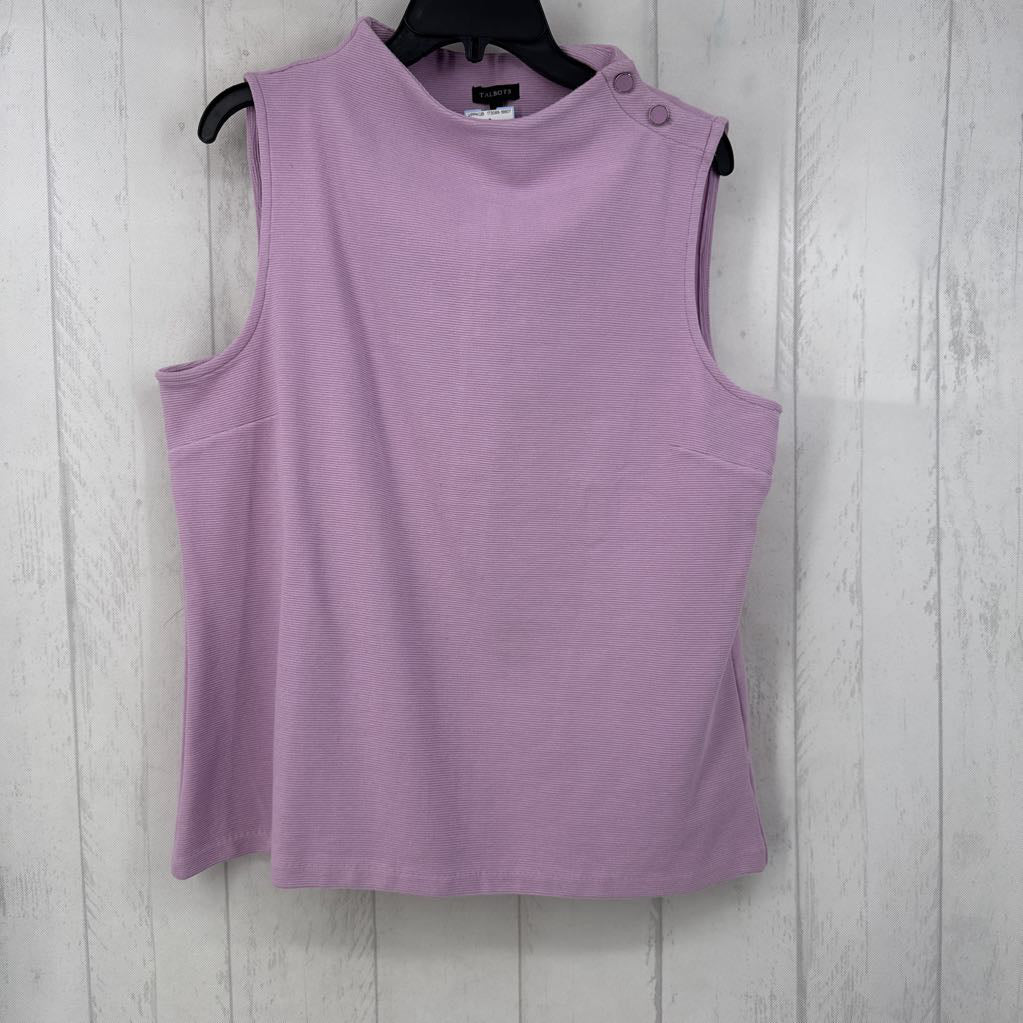 L mock neck 2 button tank
