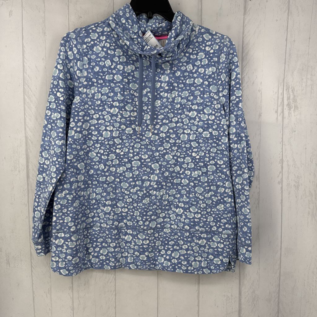 S animal print cowl neck l/s pullover