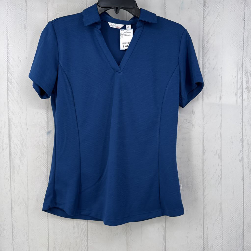 S s/s v-neck polo top