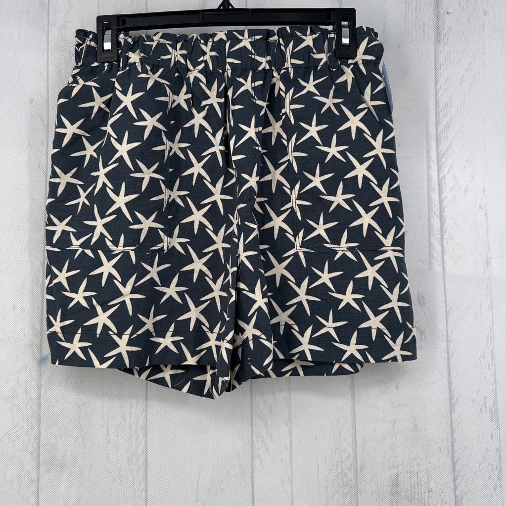 S starfish print pull-on shorts