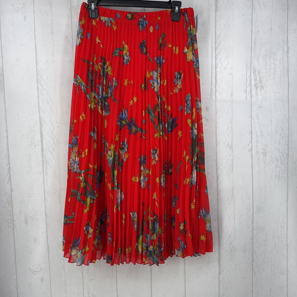 S flo print pleated skirt