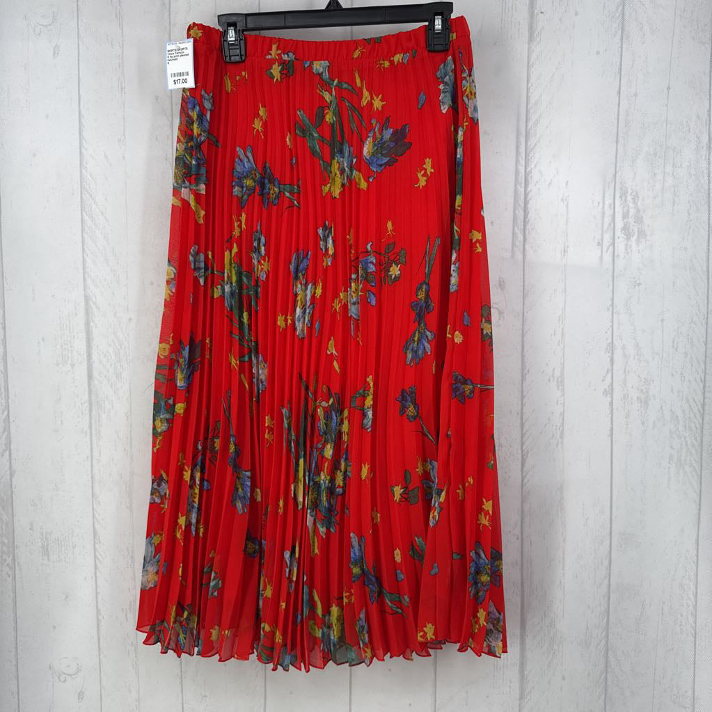 S flo print pleated skirt