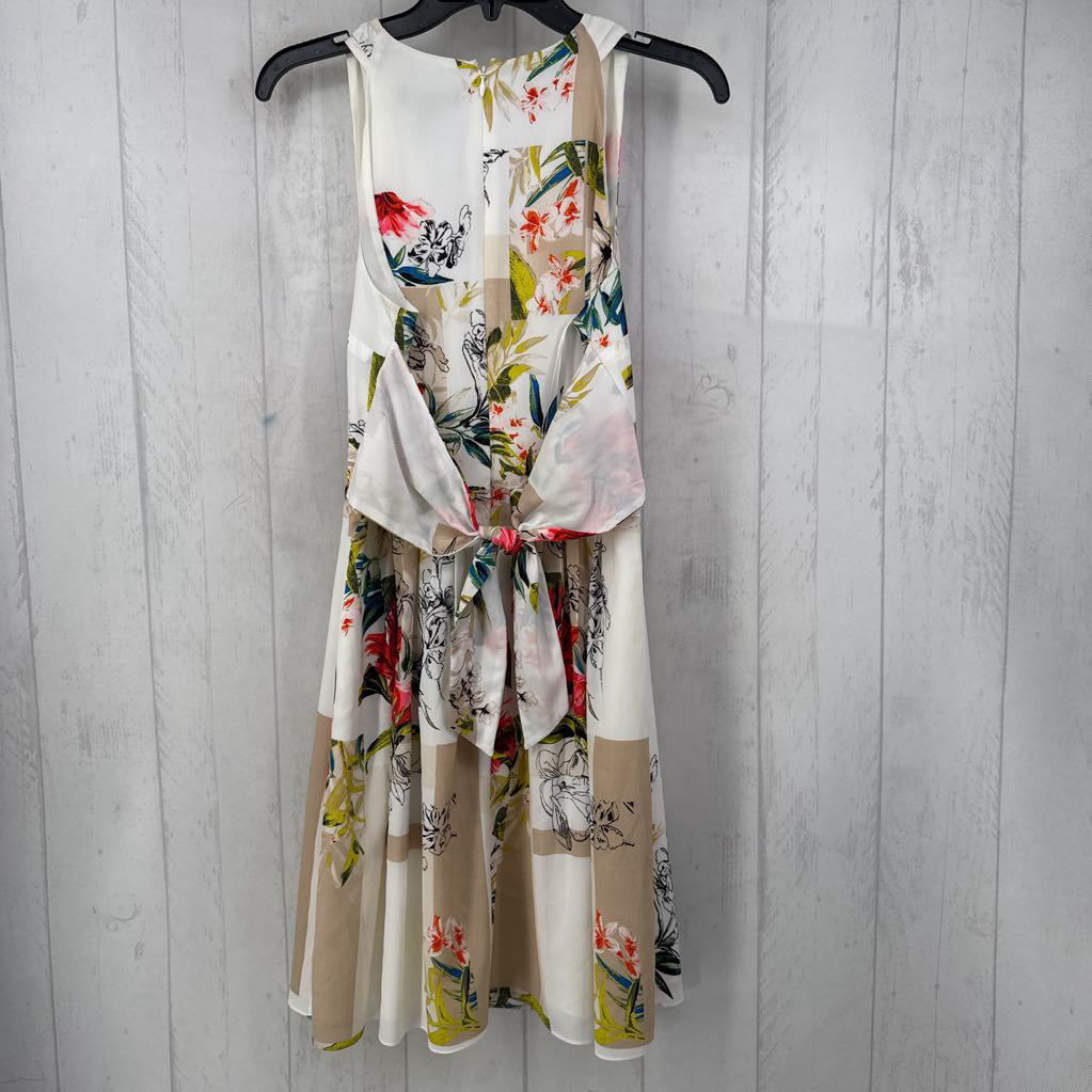 8 flo print crossover slvls dress