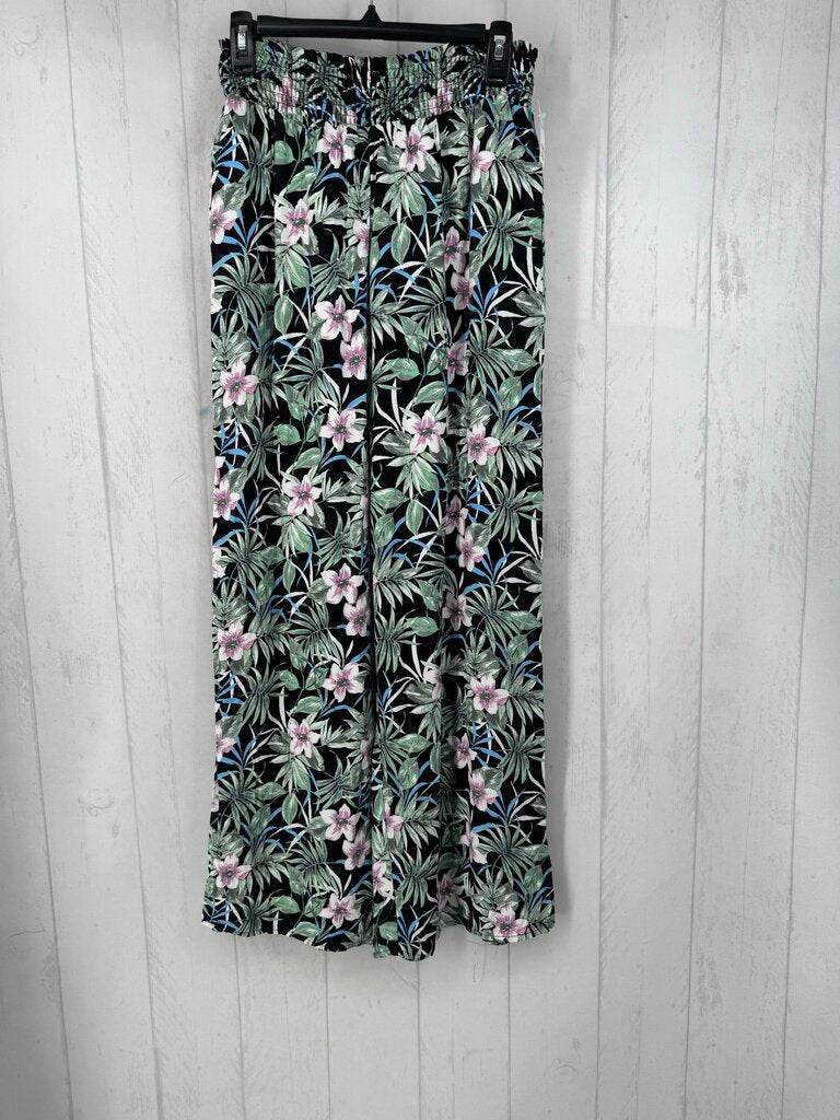 M smocked flo print pull-on pant