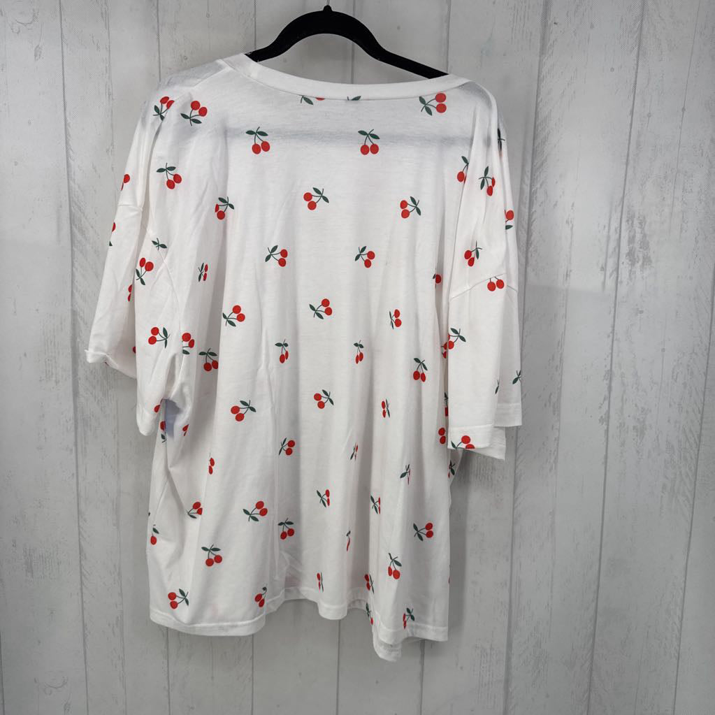 2X cherry print s/s tee