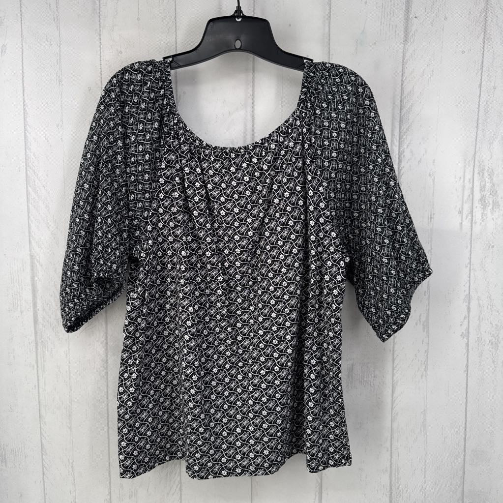 L flo print s/s top
