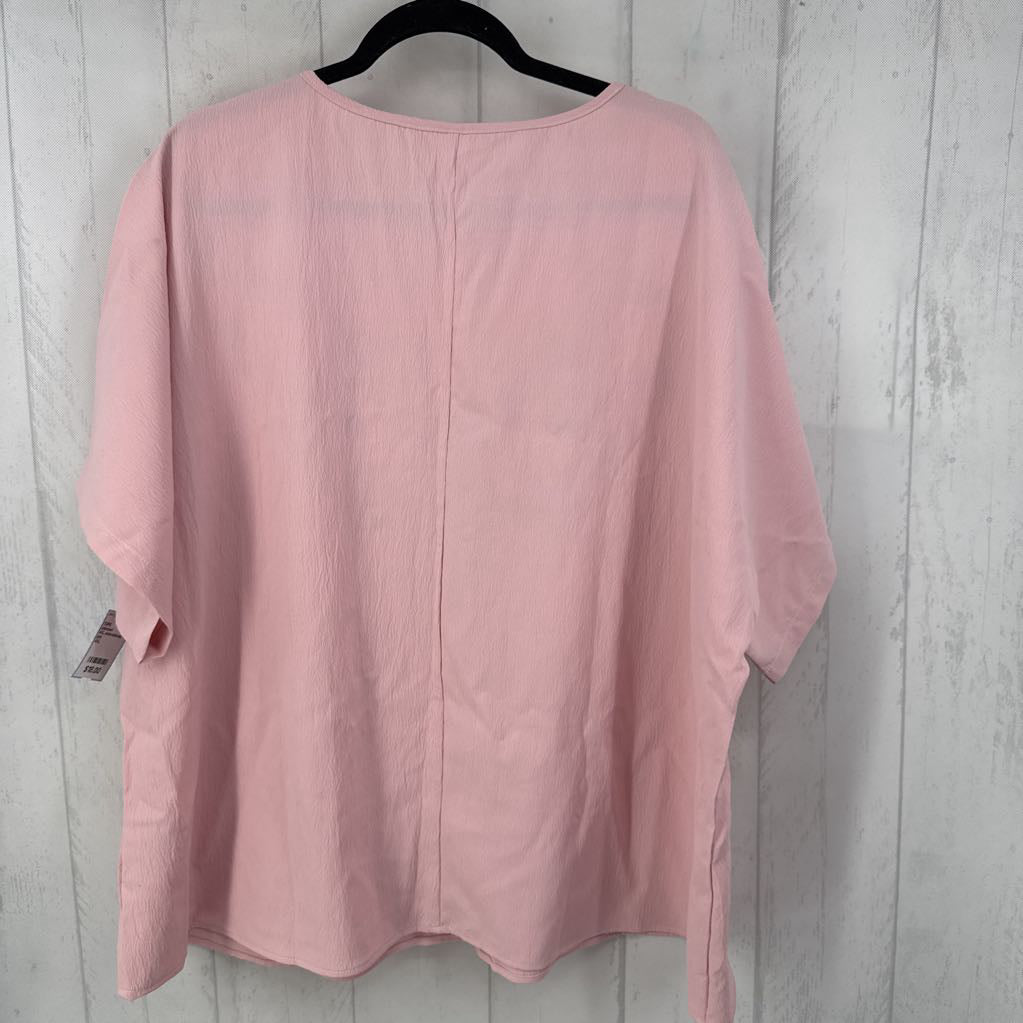 4XL embroidered flo s/s top
