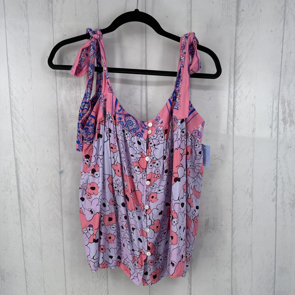 XL flo print adjustable strap tank