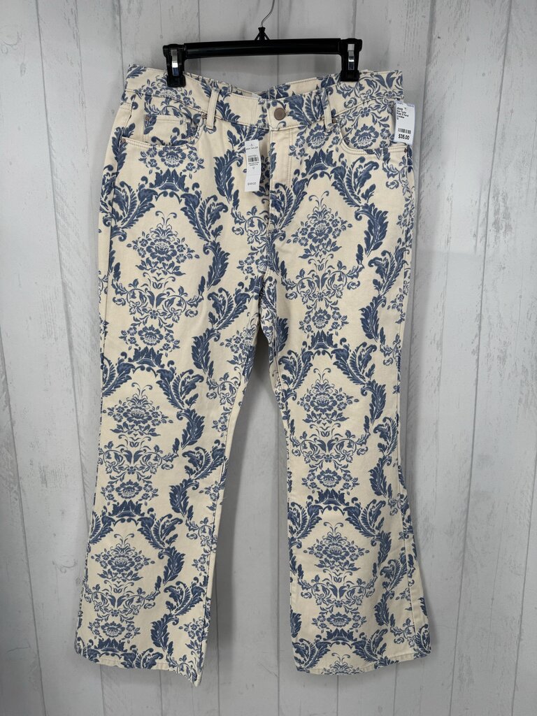 R149 12 floral damask print boot cut jeans