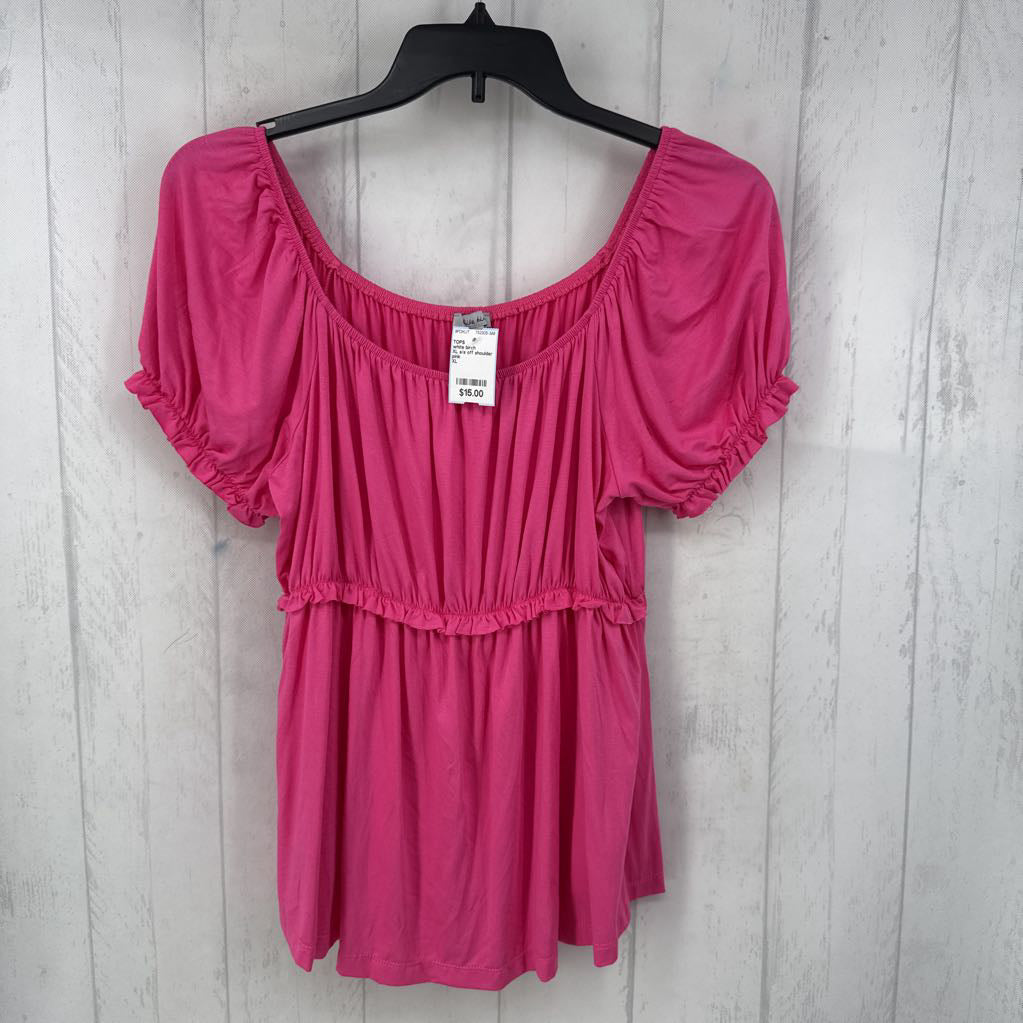 XL s/s off shoulder neckline & elastic waist top