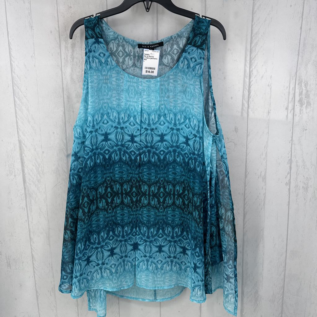 L ombre geometric print split front tank