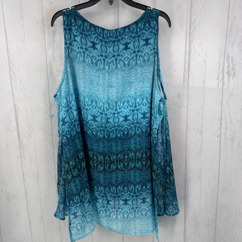 L ombre geometric print split front tank