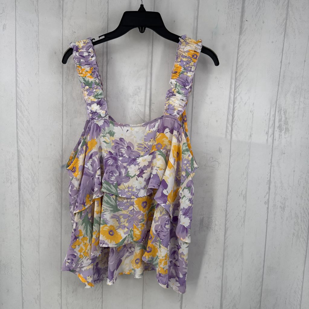 1x flo print ruffle tank