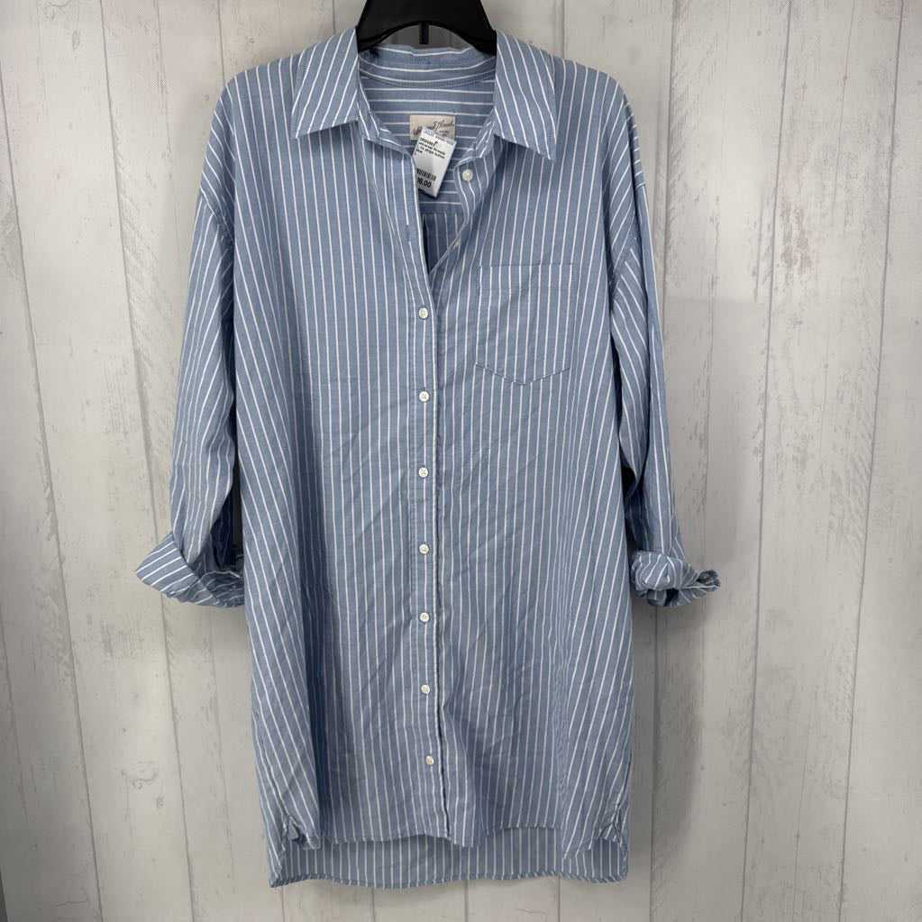 L l/s stripe button shirt dress