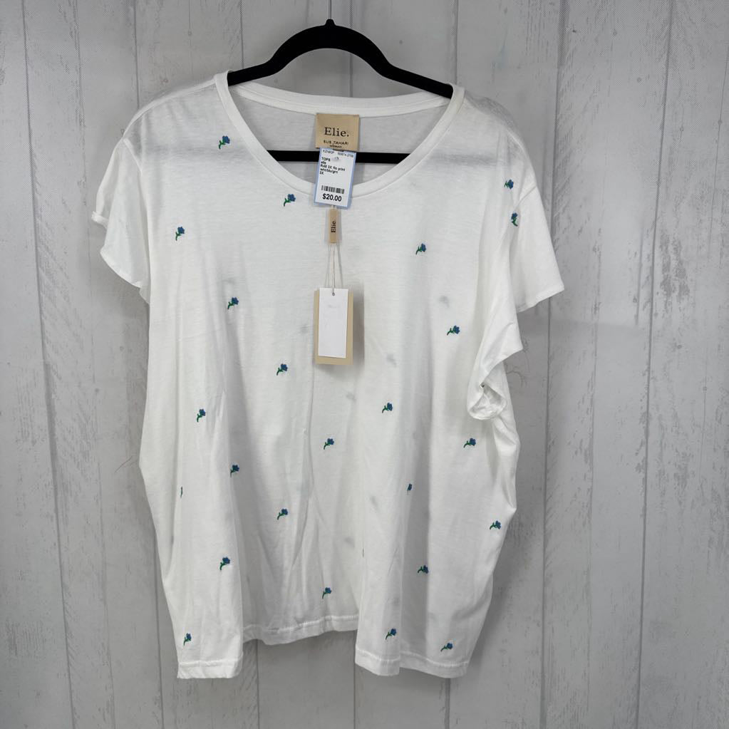 R48 3X flo print flutter slv tee