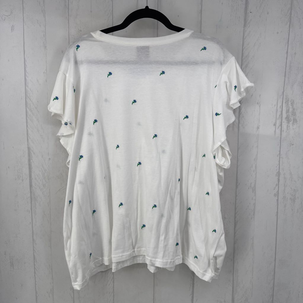 R48 3X flo print flutter slv tee