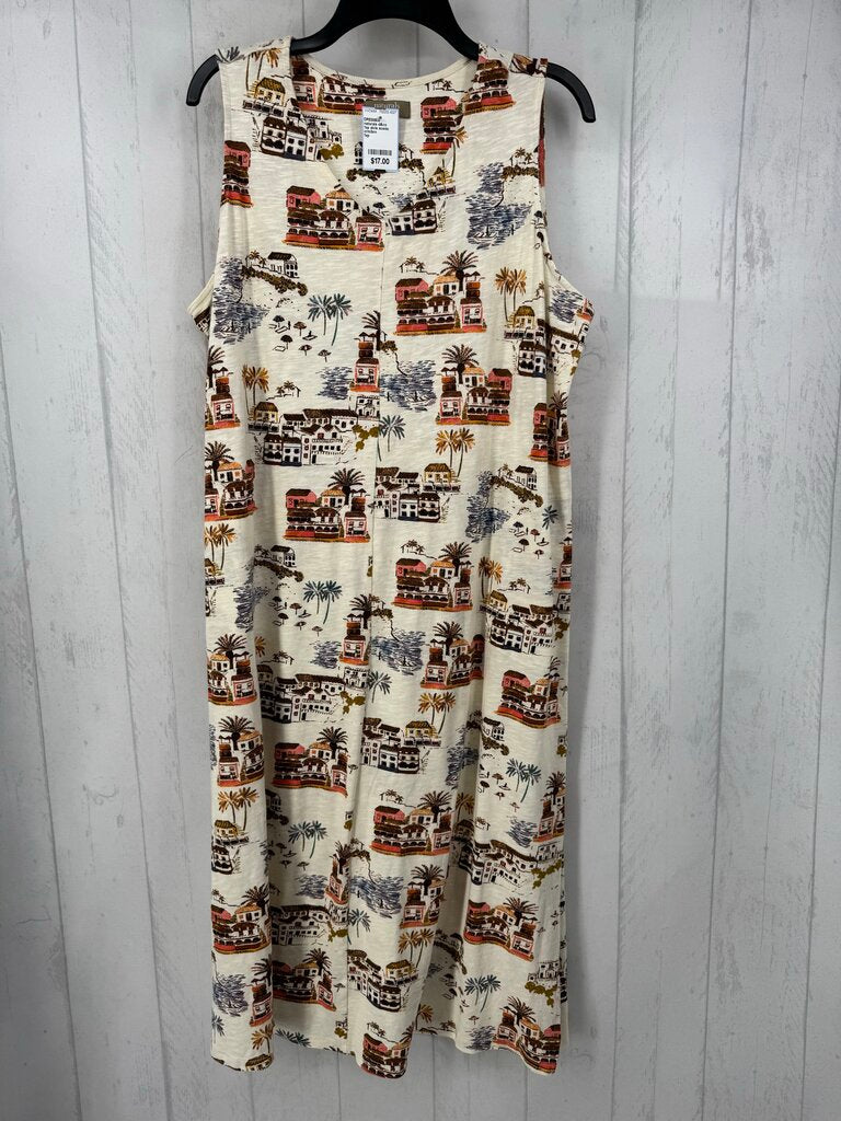 1xp slvls scenic tropical town print maxi dress