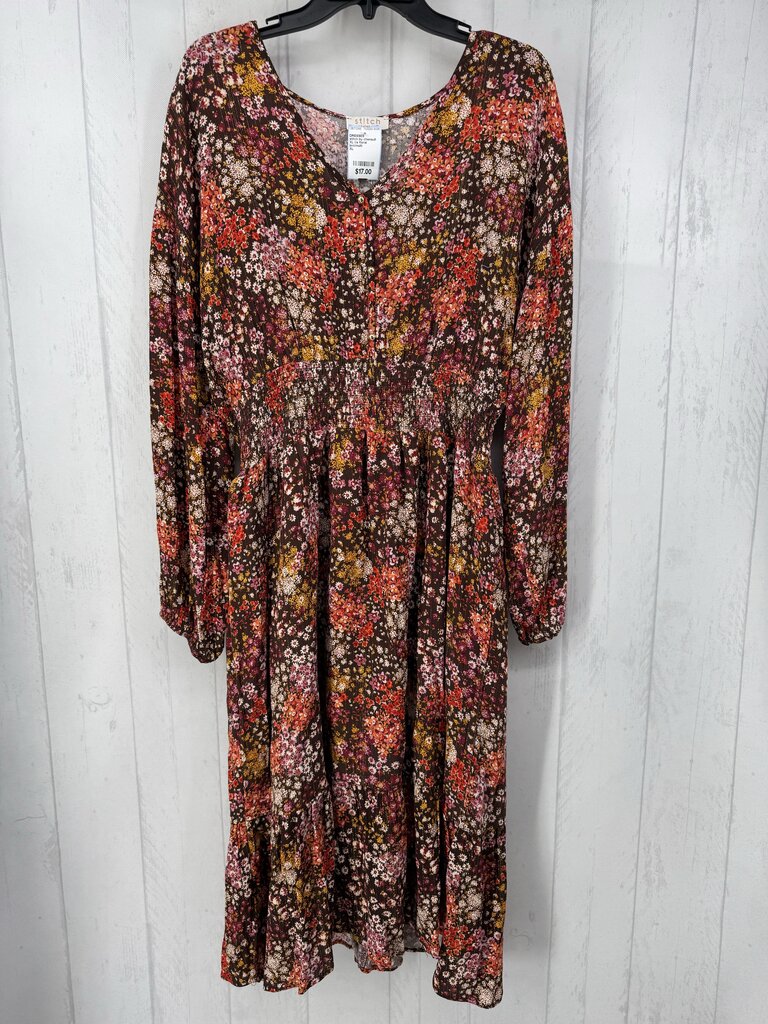 XL l/s floral shimmer maxi dress