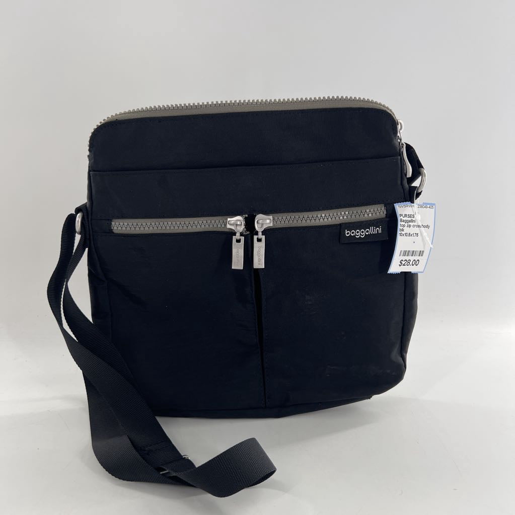 top zip crossbody w/ zip pockets