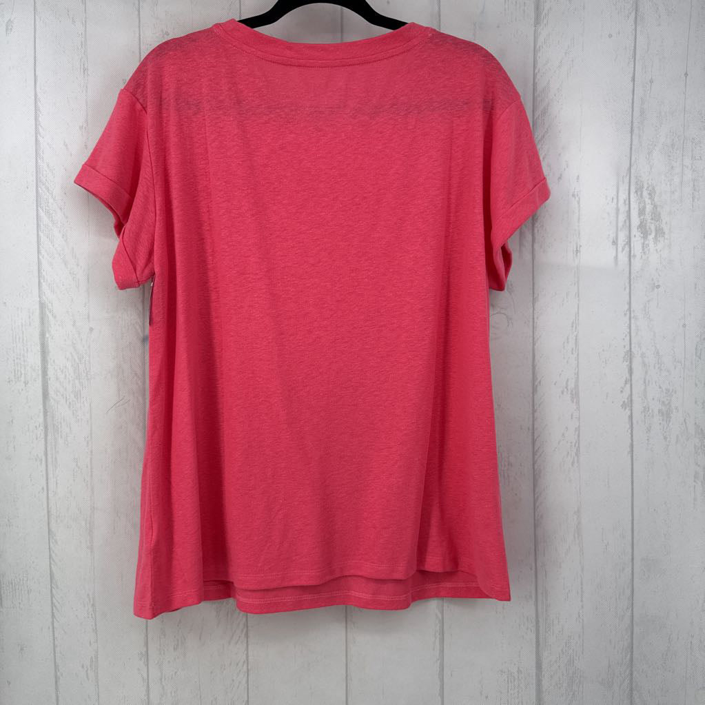 1x s/s v-neck linen blend top