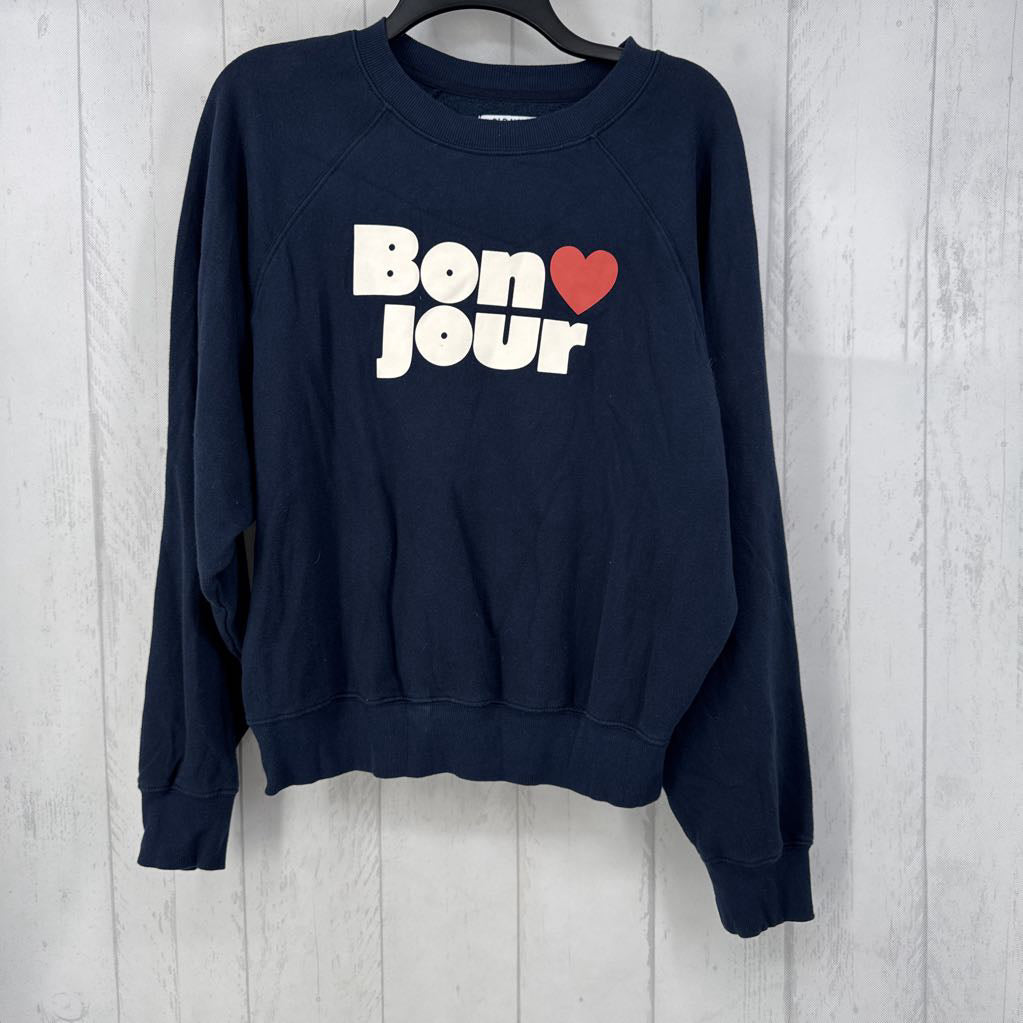 M l/s bon jour sweatshirt