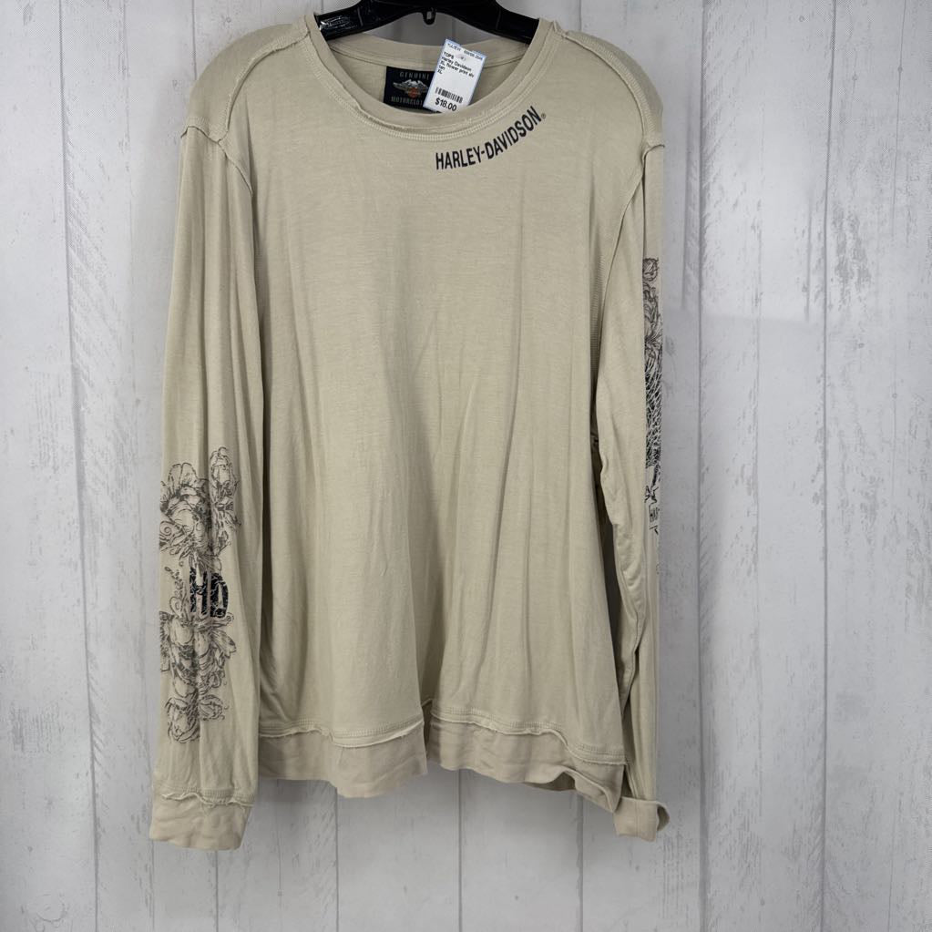 XL flower print slv crew neck top