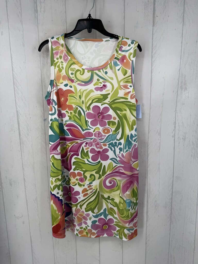 XL flo print slvls dress
