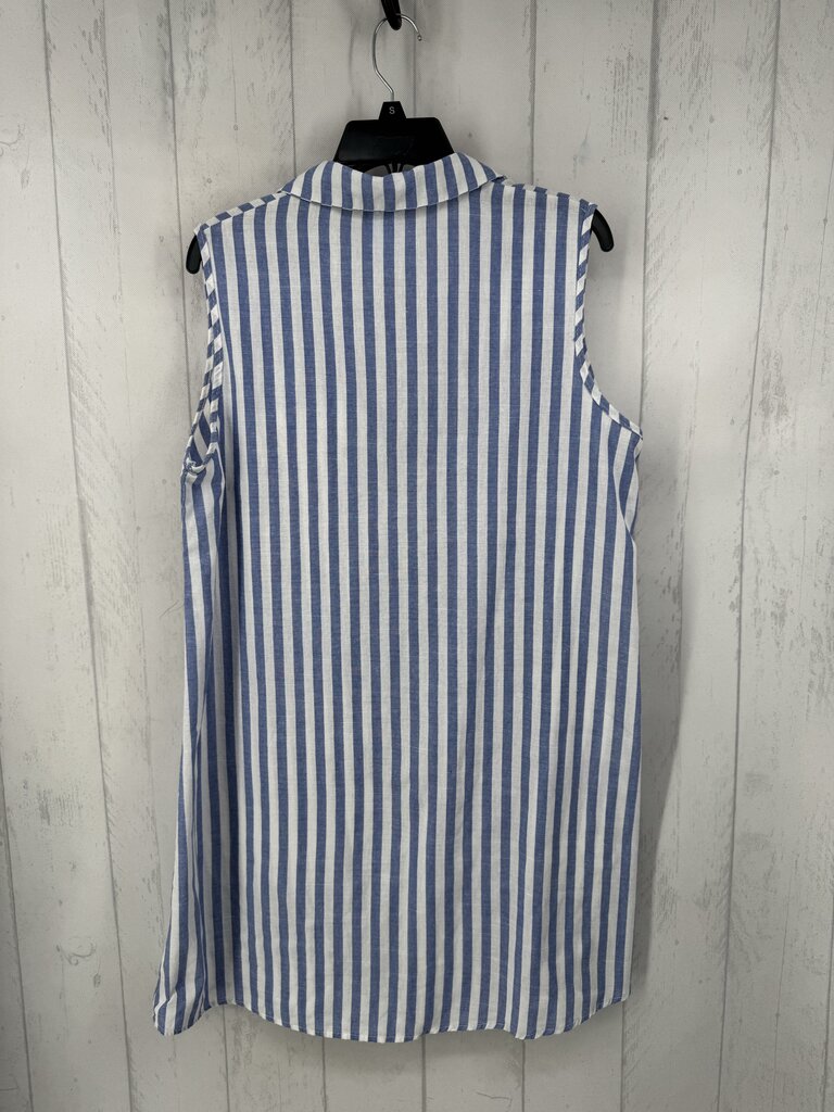 XL striped quarter button down slvls dress