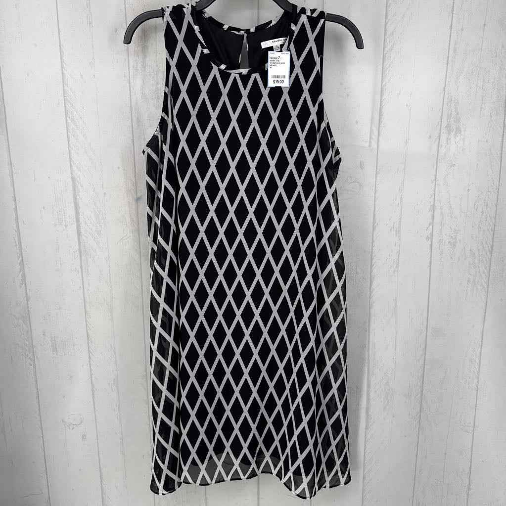 14 diamond print slvls dress