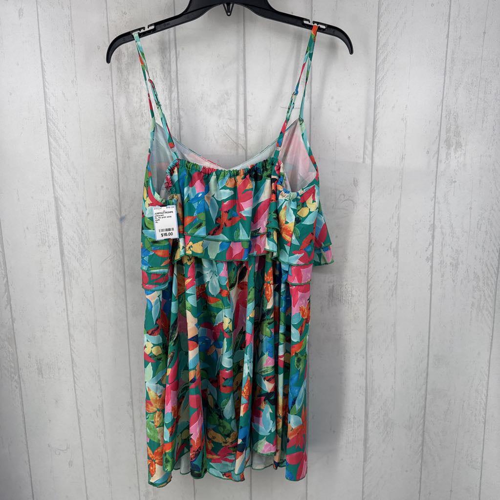 XL flo print slvls romper