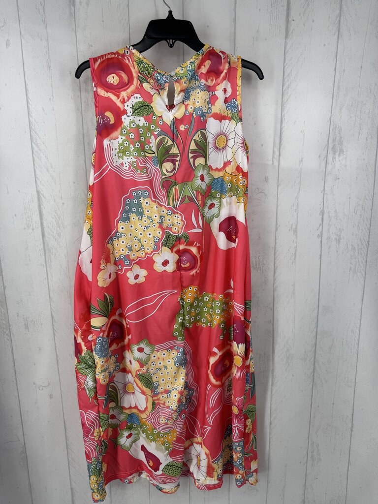 L flo print slvls maxi dress