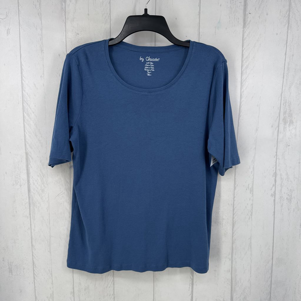L crewneck elbow slv tee