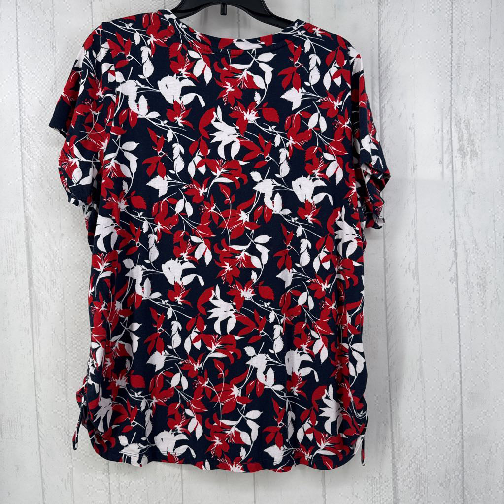 2x s/s flower print top