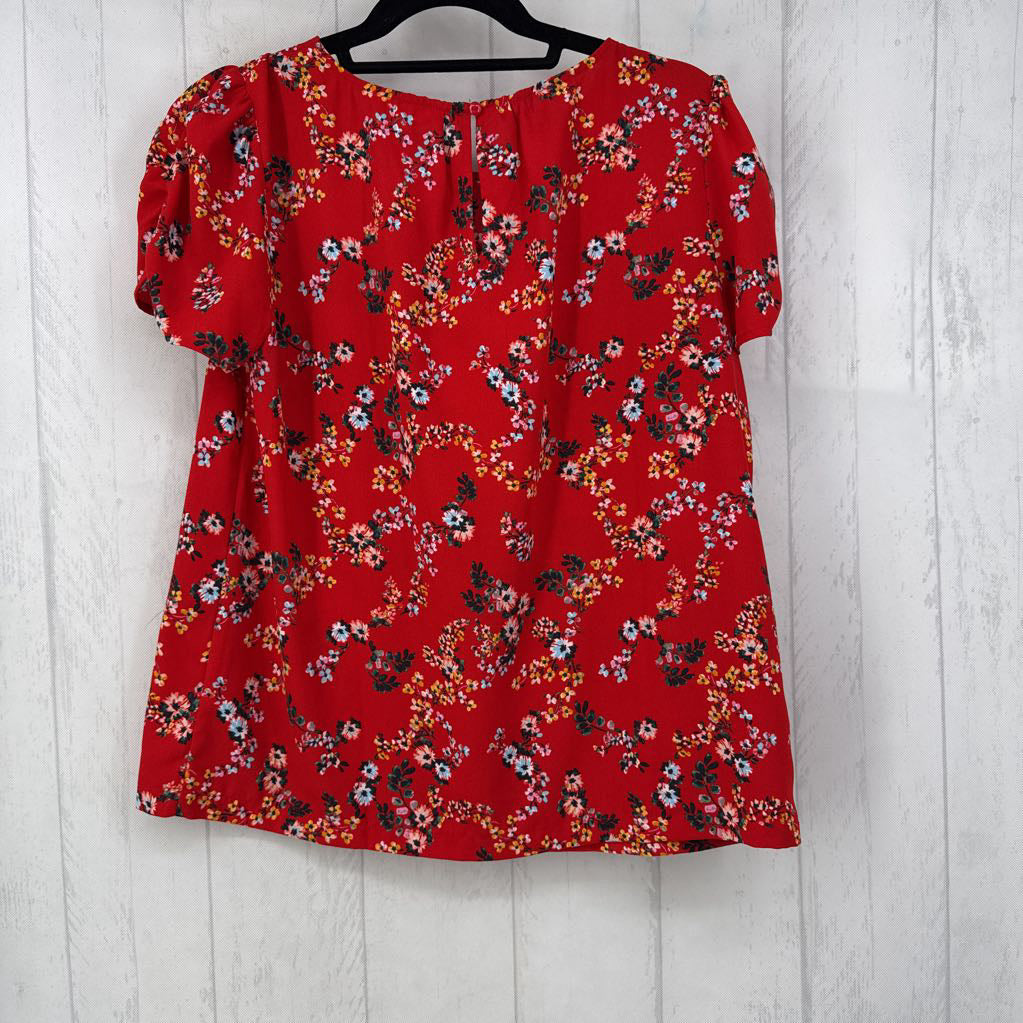 M s/s flo print pocket top