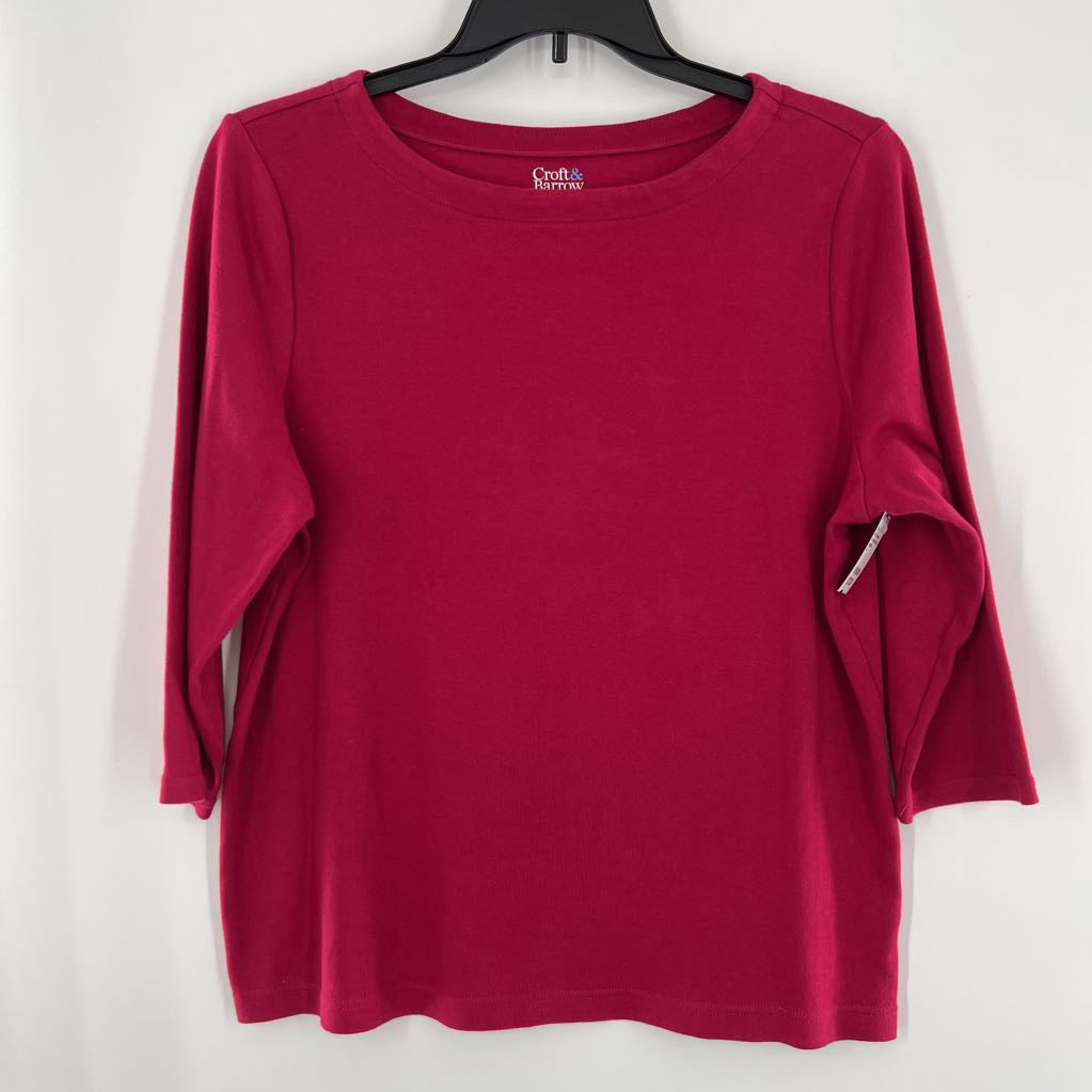 XL round neck 3/4 slv top