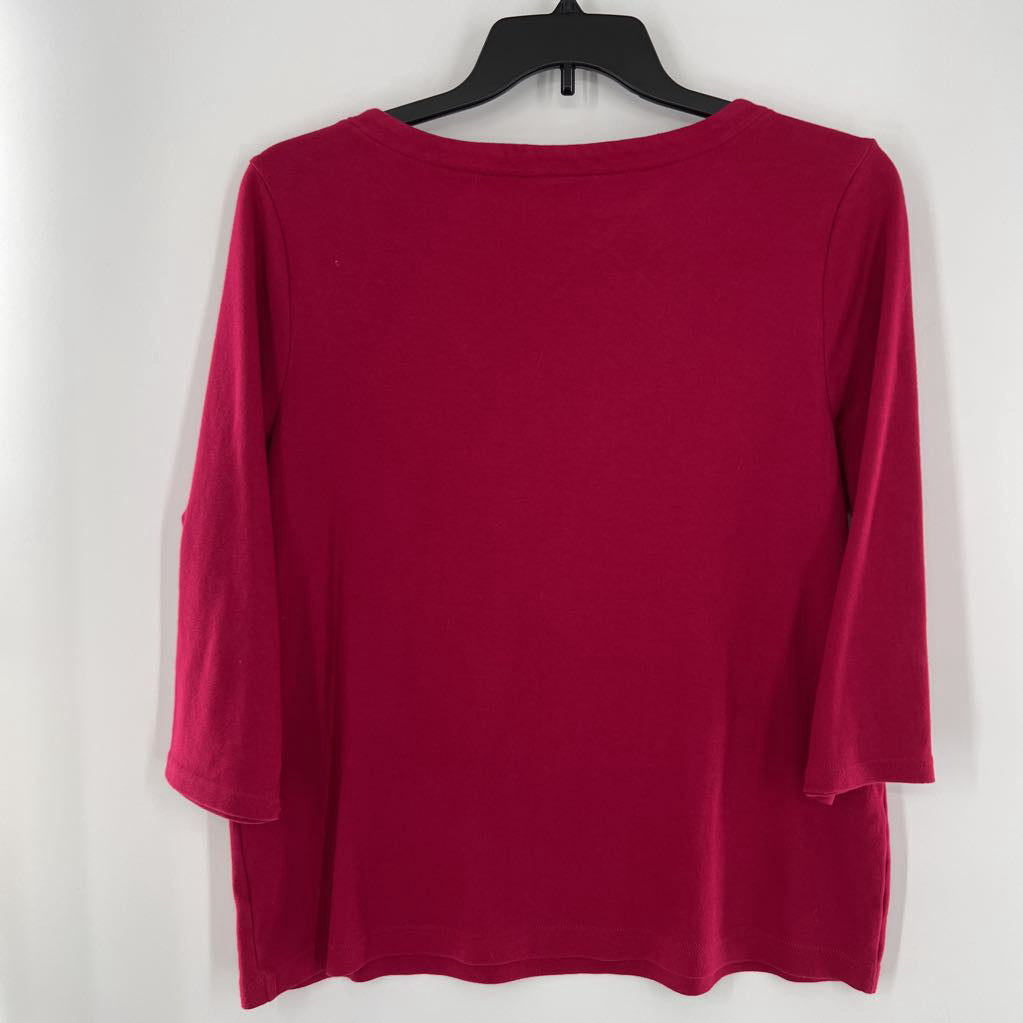 XL round neck 3/4 slv top