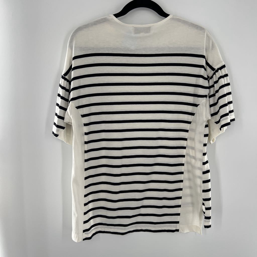 XS striped hi-lo s/s top