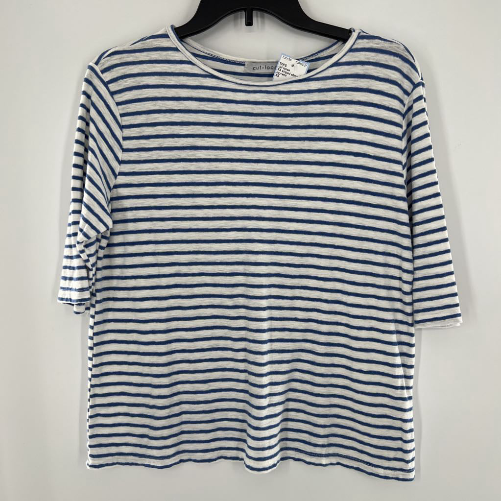 XS striped elbow slv tee