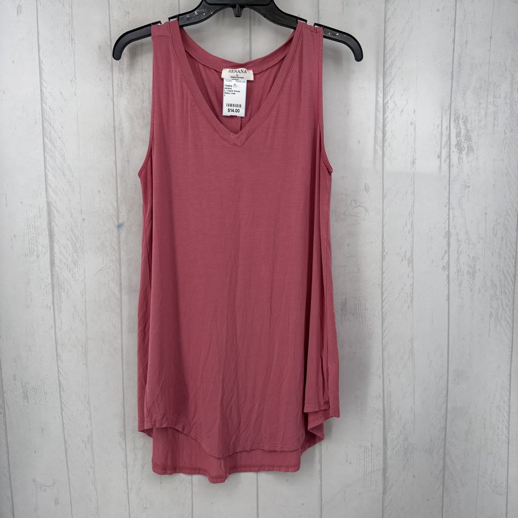 L v-neck hi-low flowy tank