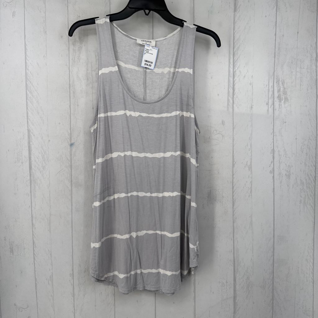 L stripe scoop neck tank