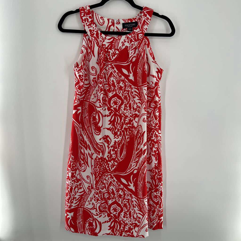Paisley Pattern Sleeveless Shift Dress