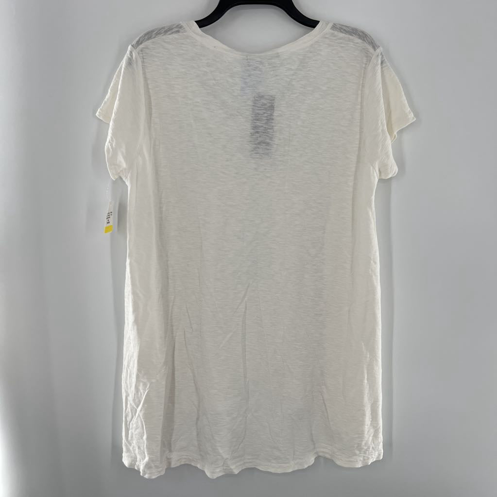 M round neck hi-lo s/s top