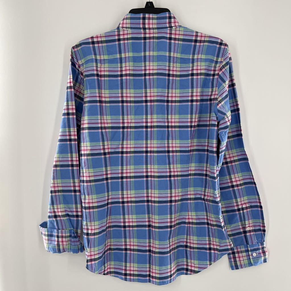 R70 14 plaid button down l/s top