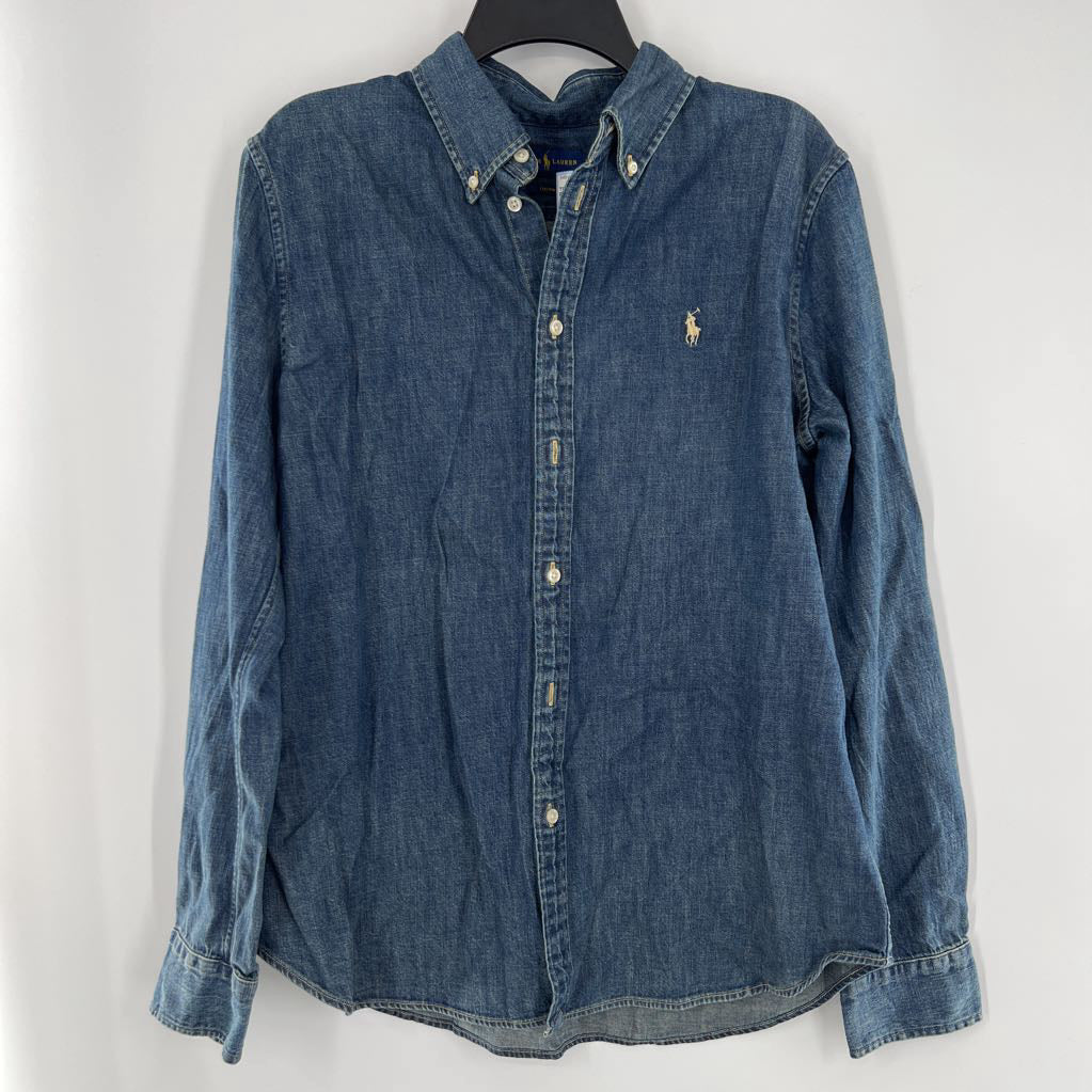 R79 XL denim button down l/s top