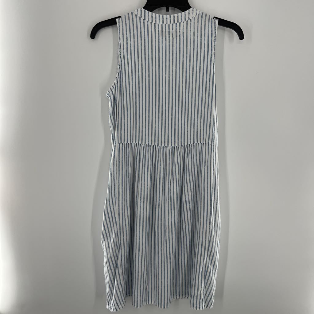 XS slvls button stripe shirt dress