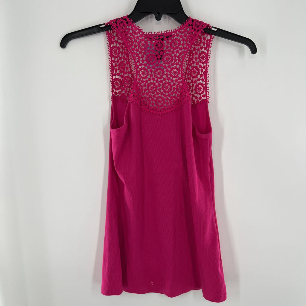 L lace embelished ribbed tank