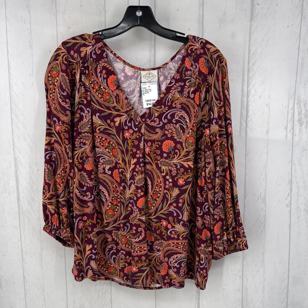 PL elbow slv paisley top