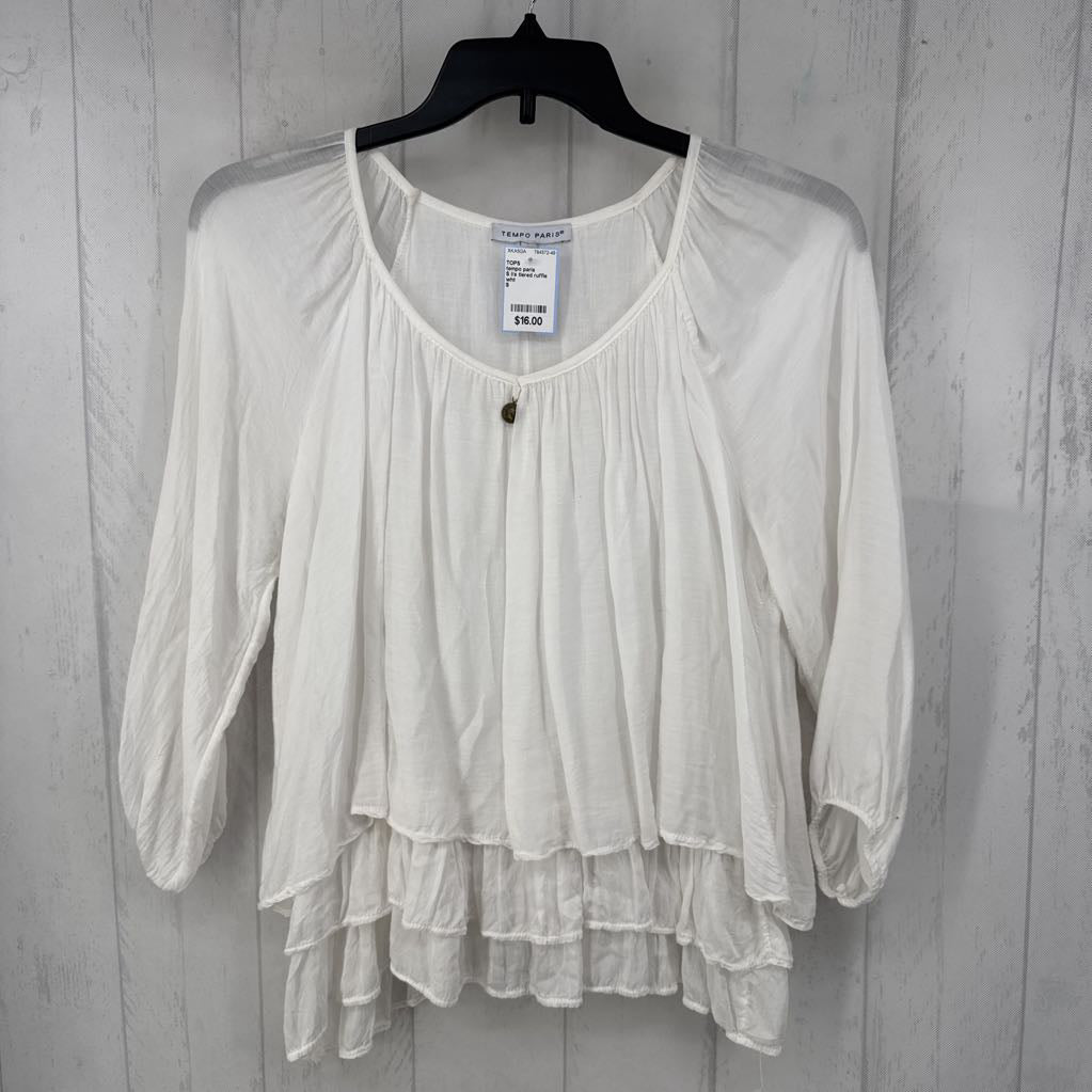 S l/s tiered ruffle top