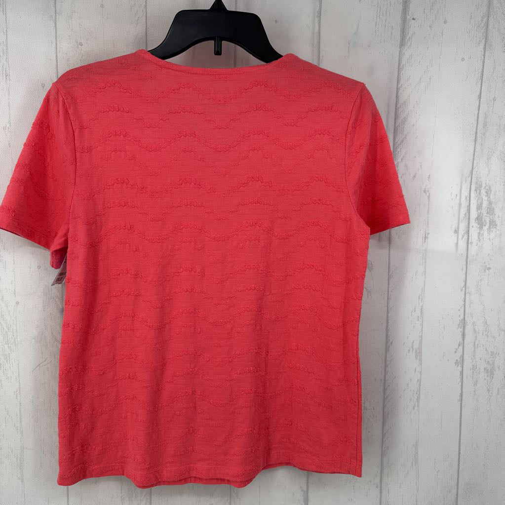 S s/s textured v-neck top