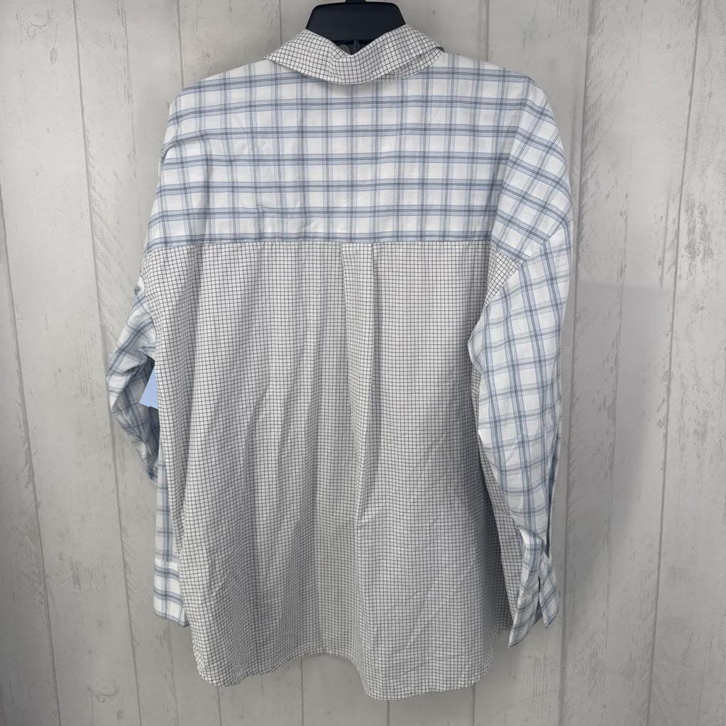 L l/s stripe/check button shirt